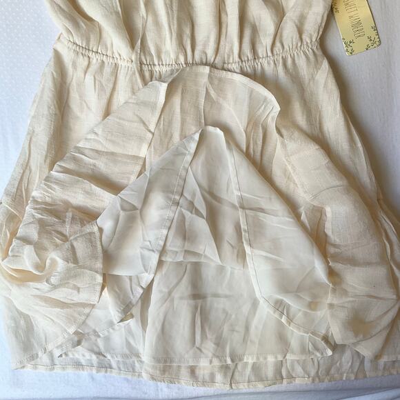 Sweet Wanderer Women Dress size S KneeLength Baby Doll Sheer Mesh Ivory White - Picture 8 of 11